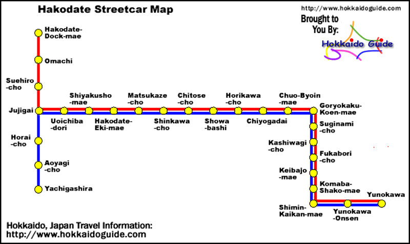 Hakodate Street Car Map